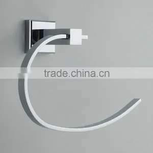 Modern Chrome Polished Towel Rings Copper Wall Mounted Bathroom Hardware Accessories thumbnail-1