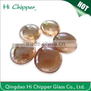 Amber Colored Iridescent Flat Back Lampwork Glass Beads for Garden thumbnail-4