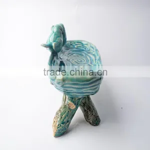 Hotsale Ceramic Bird Feeder With Pigeon Bird thumbnail-2