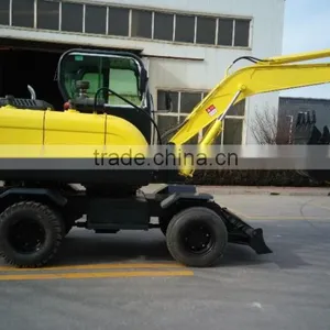 China Fmous Brand Mini Wheel Excavator Mini Wheel Excavator With, Joystick,hammer and A/C thumbnail-1