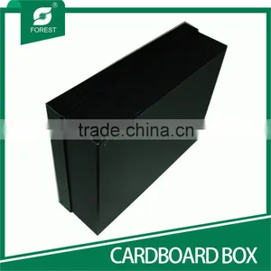 WHOLESALE LUXURY BLACK CARDBOARD SHOES PACKAGING BOX WITH UV VARNISHED thumbnail-4