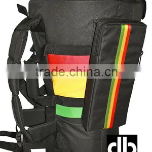 African Djembe Drums Gig Bags Pro Nylon Black Rasta Stripe thumbnail-3