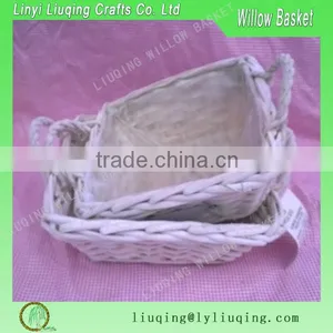 White Willow Garden Basket With Small Handles Home Garden Plant Baskets thumbnail-1
