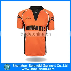 China Wholesale Facorty Fashion Sublimation Yellow Blue Soccer Jersey thumbnail-1