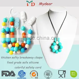 BPA Free Food Grade Silicone Chew Bead Necklace/Bead Crochet Necklace thumbnail-4