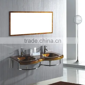 Wall Mounted Double Glass Bathroom Sink thumbnail-1