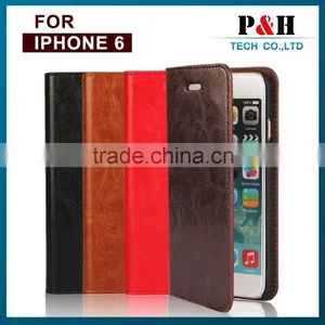 Top Quality Color Phone Case,FOR IPHONE 6 LEATHER CASE ,genuine Cow Leather Wallet for Apple 6 thumbnail-6