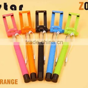 2015 Hottest KJstar Z06-4 Volume Key Cable Selfie Stick With Foldable Designed Smart Phone Clip thumbnail-5