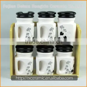 Wholesale Low Price High Quality White Ceramic Condiment Set thumbnail-1