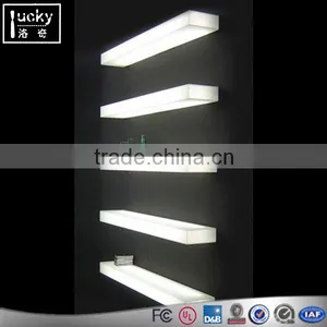 5 Tier LED Lighted Floating Bar Shelving With Wine Glass Rack thumbnail-1