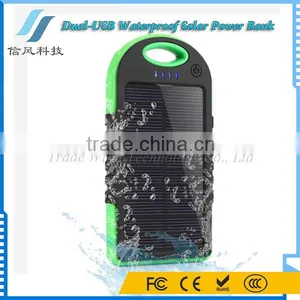Dual USB Solor Charger 8000mAh Solar Power Bank Waterproof for IPhone for IPad for Android Phone thumbnail-2