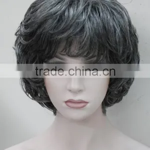 Black With c Aged Women Elderly Fluffy Wig N530 thumbnail-1