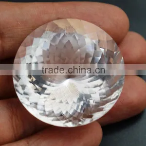 Natural Crystal Quartz Round Faceted Cut Colorless White Loose Gemstones thumbnail-4