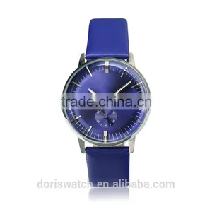 Good Quality Custom Logo Metal Wrist Watch , Simple Men Watch , Leather Watch Band thumbnail-1