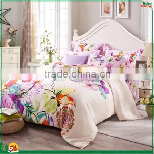 Nantong Home Textile Dyed Pigment Twill Cotton Fabric Padded Bedding Set White Hotel Bed Sheets for Sale thumbnail-1