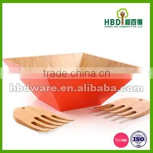 Square Salad Bowls Set With Color Painting thumbnail-2