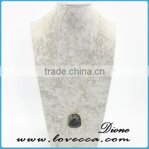China Factory Wholesale Women Gold Chain Black Stone Necklace thumbnail-1