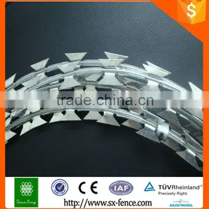 Galvanized Razor Blade Wire / Concertina Razor Wire thumbnail-1