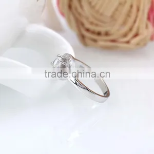 Classical 925 Sterling Silver Prong Setting Women Ring With Rhodium Plated thumbnail-5