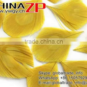 Leading Supplier CHINAZP Wholesale Top Selling Dyed Yellow Trimmed Peacock Feathers Eyes for Earrings thumbnail-4