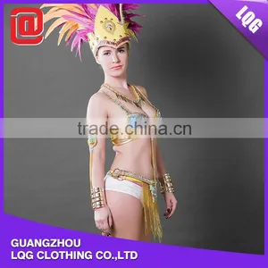 Hot Product Rhinestone Beaded Feather Rivet Beautified Greek Goddess Carnival Costumes thumbnail-1