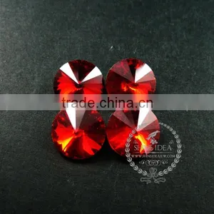 14mm Red Glass Round Satellite Sharp Cabochon for DIY Earrings,rings Supplies 4110102 thumbnail-1