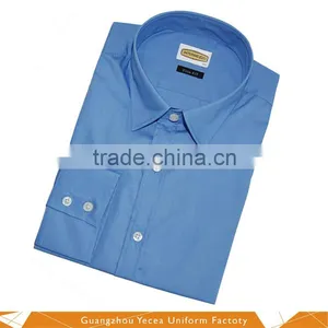 2016 Summer Soft Short Sleeves Polyester/cotton Button Brief Office Shirt for Mature Men Wholesale Logo Pringting thumbnail-1