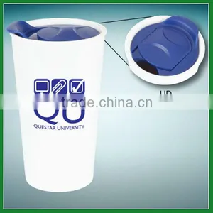 Hot Sale Bpa Free Wholesale Double Wall Ceramic Mug With Silicone Lid thumbnail-1