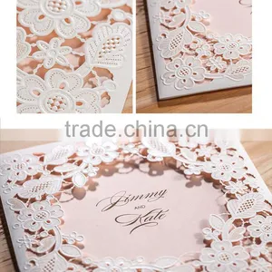 White Silk Tie Laser Cut Wedding Invitation Card thumbnail-6