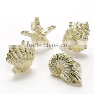 Personalized Handmade Color Painted Decorative Beach Resin Napkin Rings thumbnail-1