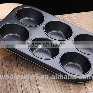 Hot Sale 6 Cups Non-stick Carbon Steel Muffin Baking Tray thumbnail-2