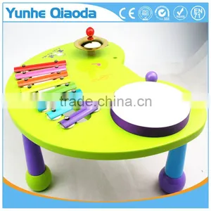Wooden Musical Percussion Instruments Blue Half-round Table Xylophone Drum Symbol Noisy /educational Wooden Toy/ thumbnail-3