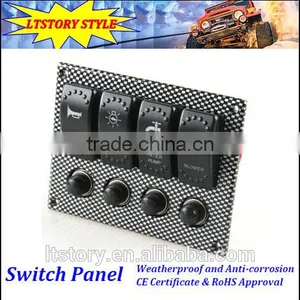 4 GANG Waterproof Rorcker Switches Panel With Breaker Back thumbnail-1
