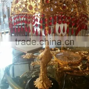 Elegant Gold Gilt Crystal and Brass Mantel Clock,/Shelf Clock, Decorative Clock Table Clock/Desk Clock thumbnail-6