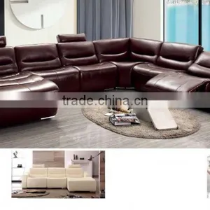 Bisini L Shape Genuine Leather Sofa, L Shape Sofa With Recliner, Modern Recliner Home Sofa Furniture thumbnail-2