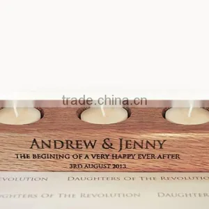 Personalised Oak Tea Light Holder thumbnail-3
