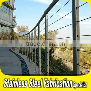 Outdoor Balcony Glass Stair Railing 304 Stainless Steel Cable thumbnail-3