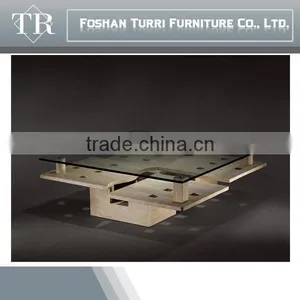 Modern Luxury Marble Base With Tempered Glass Top Coffee Table thumbnail-4