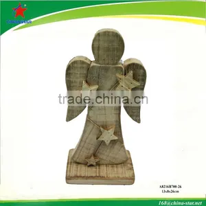 2017 New Solid Wood Standing Wooden Angel Decoration thumbnail-1