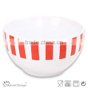 Red Stripes Crockery Cereal Bowl thumbnail-1