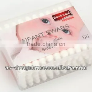 55 PCS 7.75CM/3" PLASTIC STICK BABY COTTON SWABS thumbnail-1