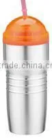 600ml/700ml Stainless Steel Inner Plastic Outer Steel Double Layer Cup With Straw thumbnail-3