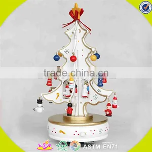 Wholesale Baby Wooden Rotating Music Box Christmas Kids Wooden Rotating Music Box Wood Rotating Music Box W07B007C thumbnail-1