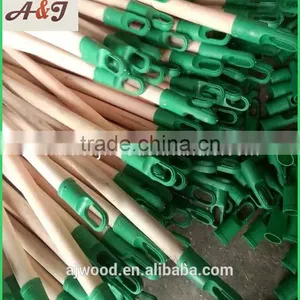 Natural Wooden Mop Handle With Plastic Italian Screw and Long Cap thumbnail-5