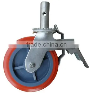 Scaffolding Caster With Rubber Mold on Cast Iron Wheel,roller Bearing thumbnail-1