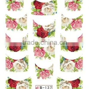French Half Watermark Fiower Painting Nails Stick ,DIY Fashion Nail Art thumbnail-6