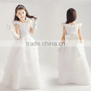 Retail Girl Lace Dress Ruffle Layers Little Girl Princess Party Dress Rose Collar Baby Girls Gauze Evening Dresses Christening thumbnail-1