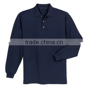 Cheap Wholesale Clothing Polo Collar Mens Long Sleeve Custom Plain Polo Tshirt thumbnail-4