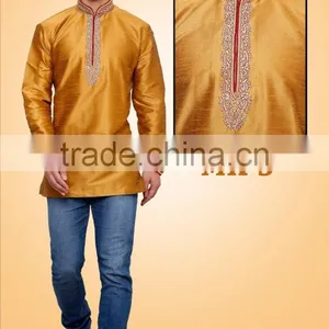 Mens Designer Embroidered Kurtis 2016 thumbnail-4