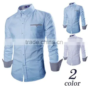 Wholesale Walson D46510a 2015 European and American Fashion Wild Men's Casual Pure Color Long Sleeve Shirts Apparel thumbnail-1